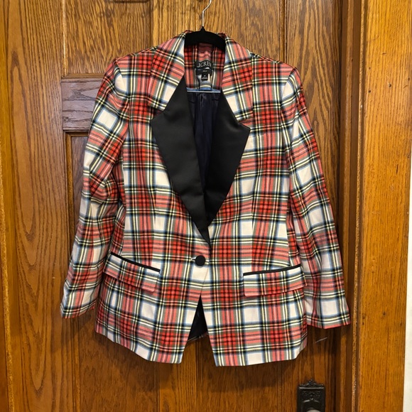JCrew Willa BLAZER, Snowy Stewart Plaid, Size 8P - Picture 4 of 6